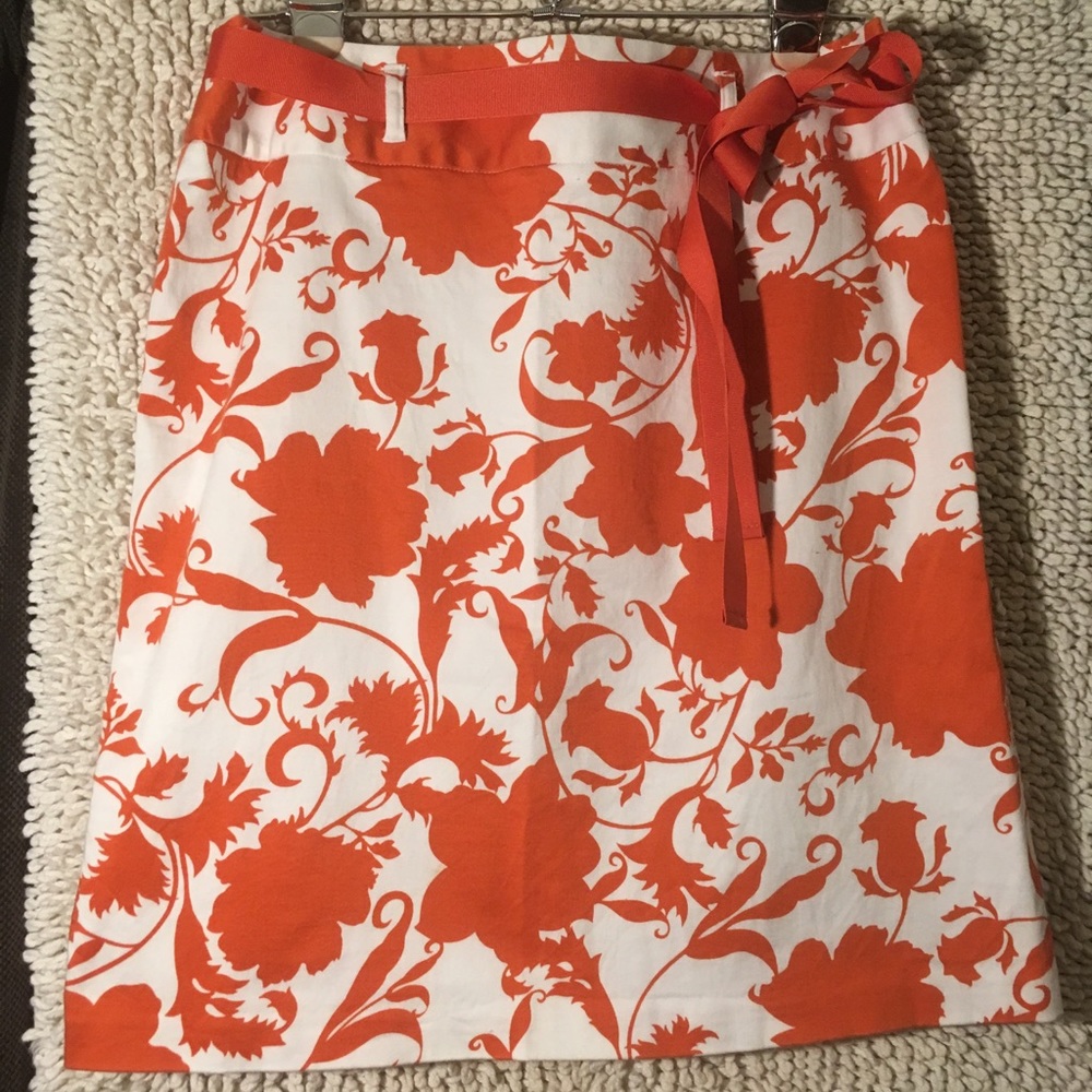 Orange and White Skirt